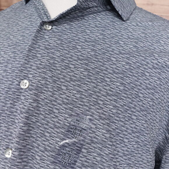 NWT VAN HEUSEN SLIM FIT 4-WAY STRETCH ASPHALT POLYESTER SHIRT 18-18.5 36/37 2XL - Picture 2 of 10